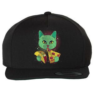 Cosmic Pizza Taco Space Cat Wool Snapback Cap