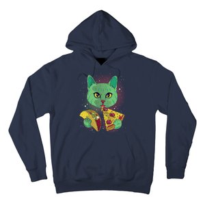 Cosmic Pizza Taco Space Cat Hoodie