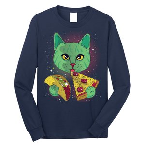 Cosmic Pizza Taco Space Cat Long Sleeve Shirt