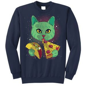 Cosmic Pizza Taco Space Cat Sweatshirt