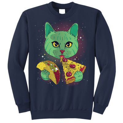 Cosmic Pizza Taco Space Cat Sweatshirt