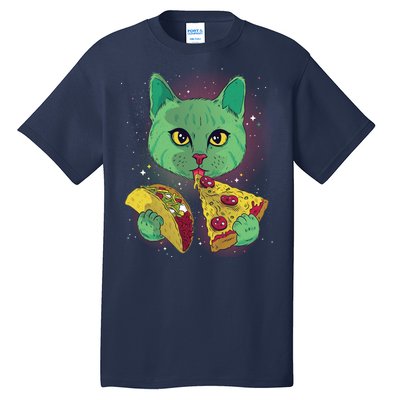 Cosmic Pizza Taco Space Cat Tall T-Shirt