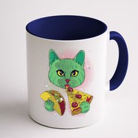 Cosmic Pizza Taco Space Cat Mug