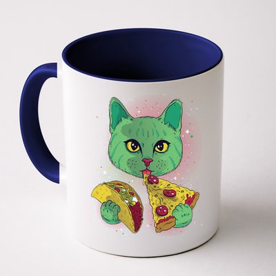 Cosmic Pizza Taco Space Cat Mug
