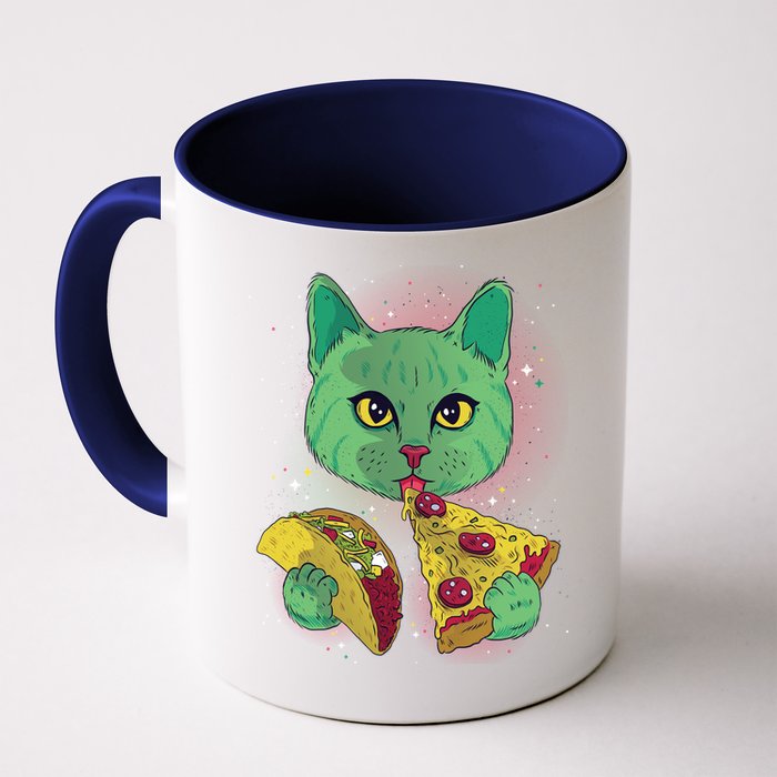 Cosmic Pizza Taco Space Cat Mug