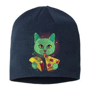 Cosmic Pizza Taco Space Cat Sustainable Beanie