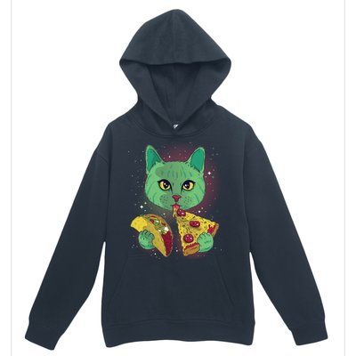 Cosmic Pizza Taco Space Cat Urban Pullover Hoodie