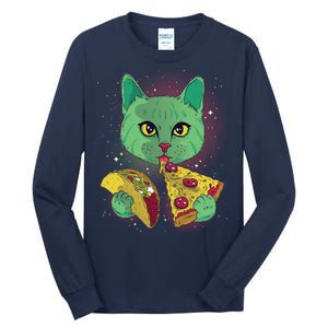 Cosmic Pizza Taco Space Cat Tall Long Sleeve T-Shirt