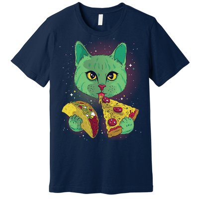 Cosmic Pizza Taco Space Cat Premium T-Shirt