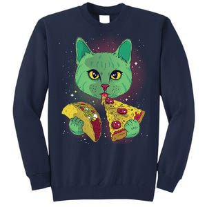 Cosmic Pizza Taco Space Cat Tall Sweatshirt