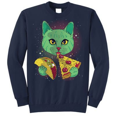 Cosmic Pizza Taco Space Cat Tall Sweatshirt