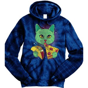 Cosmic Pizza Taco Space Cat Tie Dye Hoodie