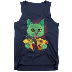 Cosmic Pizza Taco Space Cat Tank Top