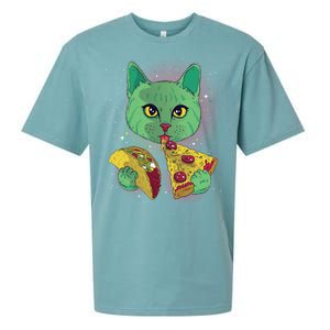 Cosmic Pizza Taco Space Cat Sueded Cloud Jersey T-Shirt