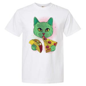 Cosmic Pizza Taco Space Cat Garment-Dyed Heavyweight T-Shirt