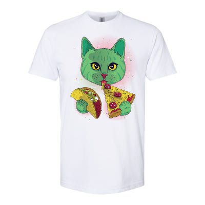 Cosmic Pizza Taco Space Cat Softstyle CVC T-Shirt