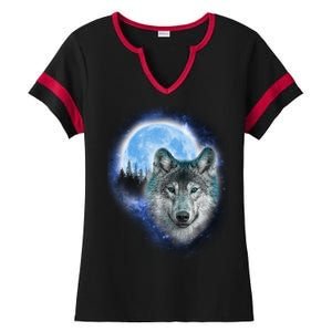 Cosmic Wolf  Ladies Halftime Notch Neck Tee