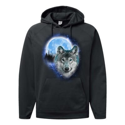 Cosmic Wolf  Performance Fleece Hoodie