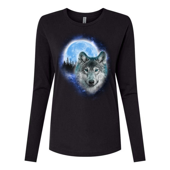 Cosmic Wolf  Womens Cotton Relaxed Long Sleeve T-Shirt