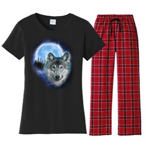 Cosmic Wolf  Women's Flannel Pajama Set