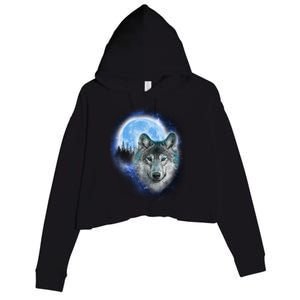 Cosmic Wolf  Crop Fleece Hoodie