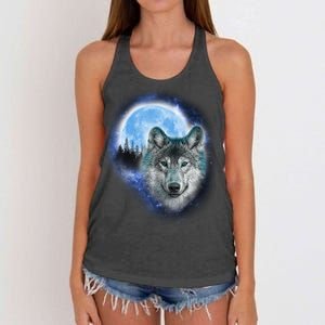 Cosmic Wolf  Women's Knotted Racerback Tank