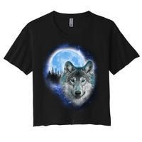 Cosmic Wolf  Women's Crop Top Tee