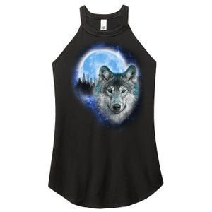 Cosmic Wolf  Women's Perfect Tri Rocker Tank