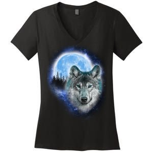 Cosmic Wolf  Women's V-Neck T-Shirt