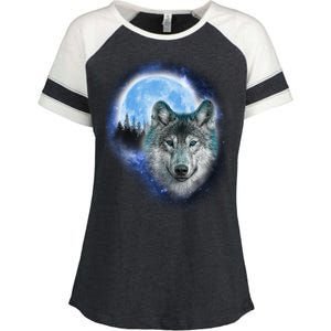 Cosmic Wolf  Enza Ladies Jersey Colorblock Tee