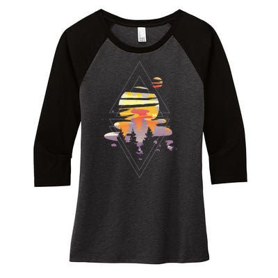 Cosmic Woods Women's Tri-Blend 3/4-Sleeve Raglan Shirt