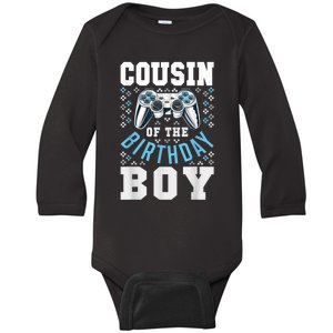 Cousin Of The Birthday Boy Matching Video Gamer Birthday Baby Long Sleeve Bodysuit