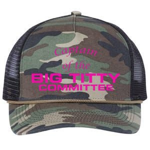 Captain Of The Big Titty Committee Funny Retro Rope Trucker Hat Cap