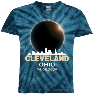 Cleveland Ohio Total Solar Eclipse 04.08.2024 Kids Tie-Dye T-Shirt