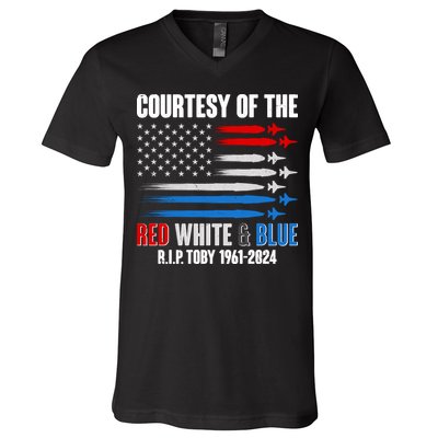 Courtesy Of The Red White And Blue Toby Tribute V-Neck T-Shirt