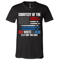 Courtesy Of The Red White And Blue Toby Tribute V-Neck T-Shirt