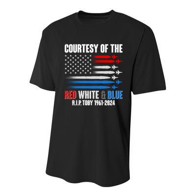 Courtesy Of The Red White And Blue Toby Tribute Youth Performance Sprint T-Shirt