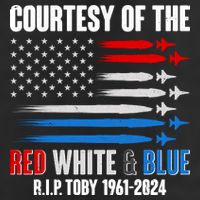 Courtesy Of The Red White And Blue Toby Tribute Trucker Hat
