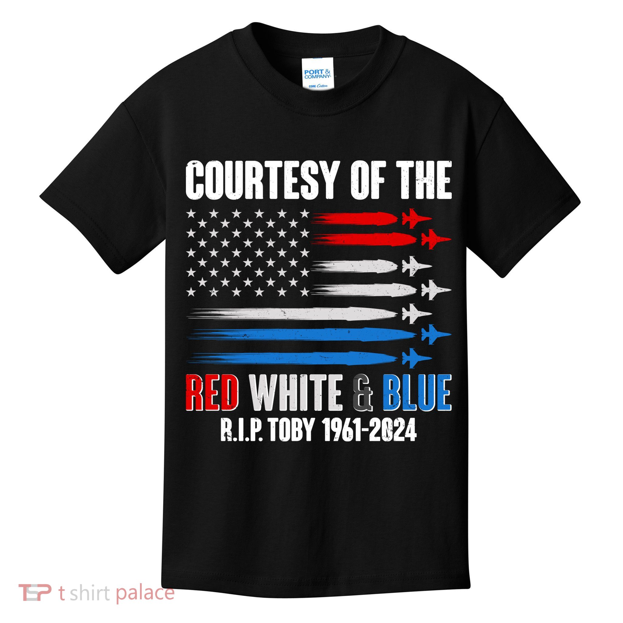 Courtesy Of The Red White And Blue Toby Tribute Kids T-Shirt