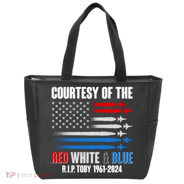Courtesy Of The Red White And Blue Toby Tribute Zip Tote Bag