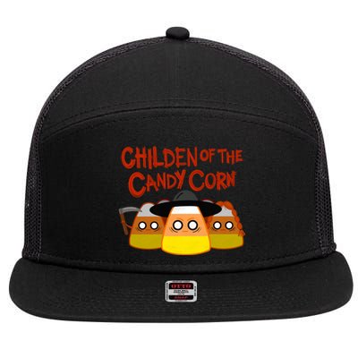 Children Of The Candy Corn Halloween 7 Panel Mesh Trucker Snapback Hat