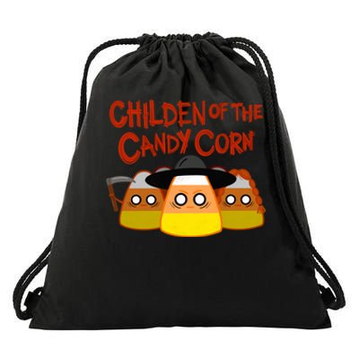 Children Of The Candy Corn Halloween Drawstring Bag