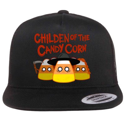 Children Of The Candy Corn Halloween Flat Bill Trucker Hat