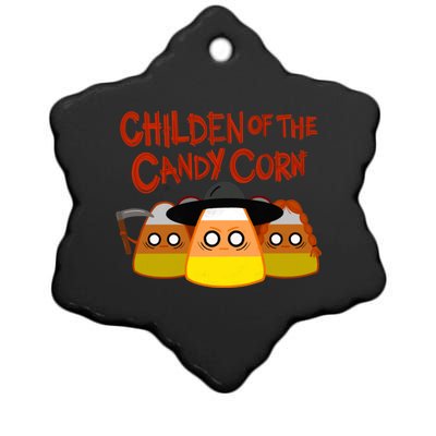 Children Of The Candy Corn Halloween Ceramic Star Ornament