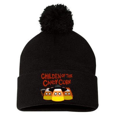 Children Of The Candy Corn Halloween Pom Pom 12in Knit Beanie