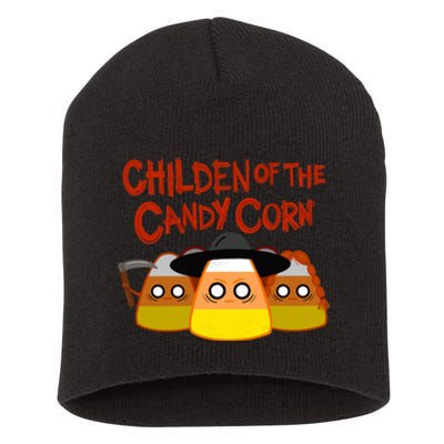 Children Of The Candy Corn Halloween Short Acrylic Beanie