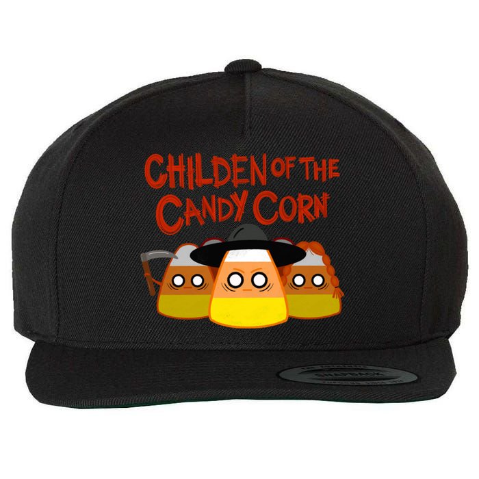 Children Of The Candy Corn Halloween Wool Snapback Cap