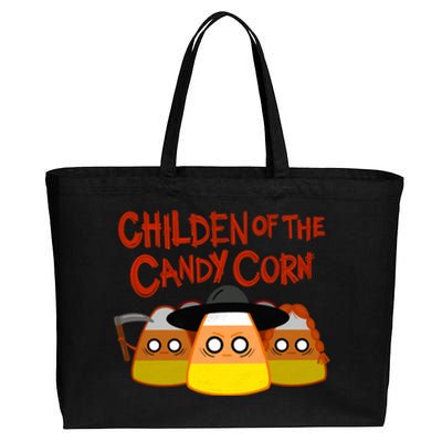 Children Of The Candy Corn Halloween Cotton Canvas Jumbo Tote