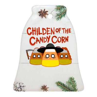 Children Of The Candy Corn Halloween Ceramic Bell Ornament