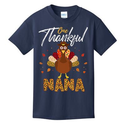 Cute One Thankful Nana Grandma Turkey Thanksgiving Family Kids T-Shirt